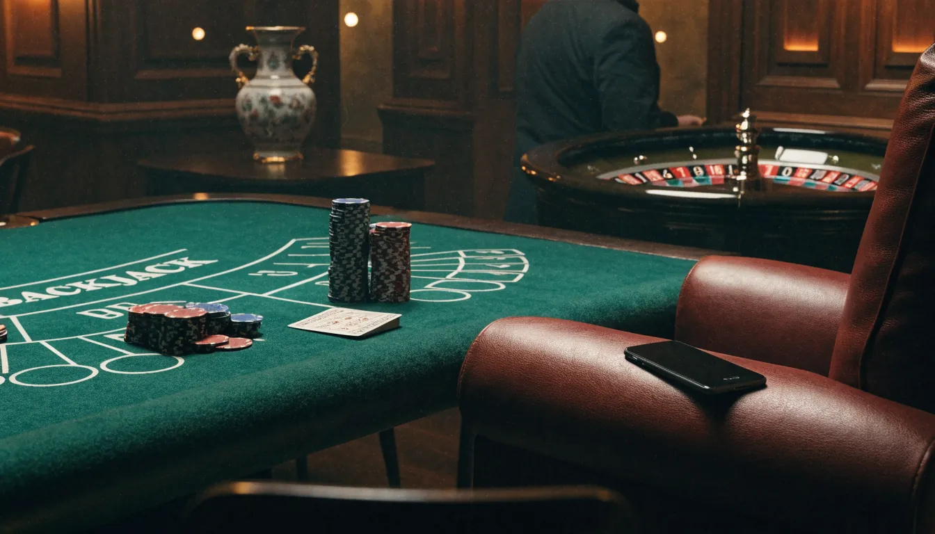 Elegáns magyar online kaszinó szalon blackjack asztallal és zsetonokkal 2026-ban